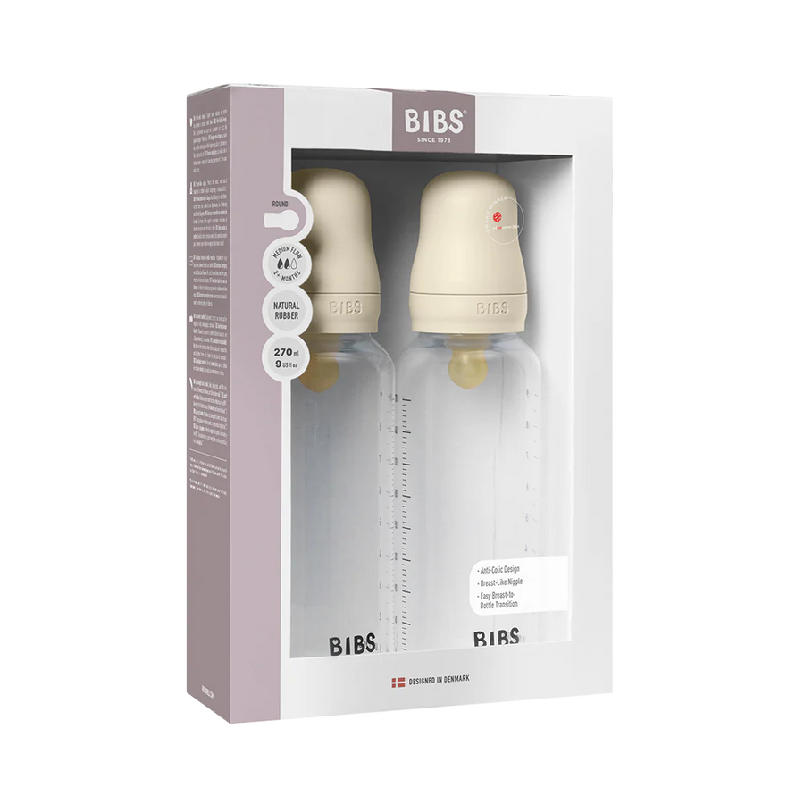 Baby Bottle Round Latex 2 Pack Medium Flow - 270ML