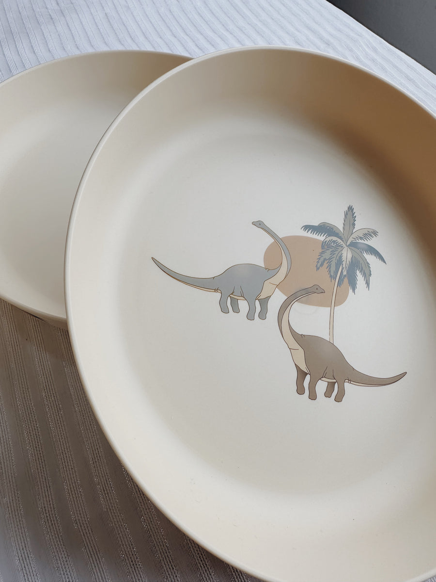 (AS IS) Konges Sløjd Plate Set of 2 - Lemon/Dino