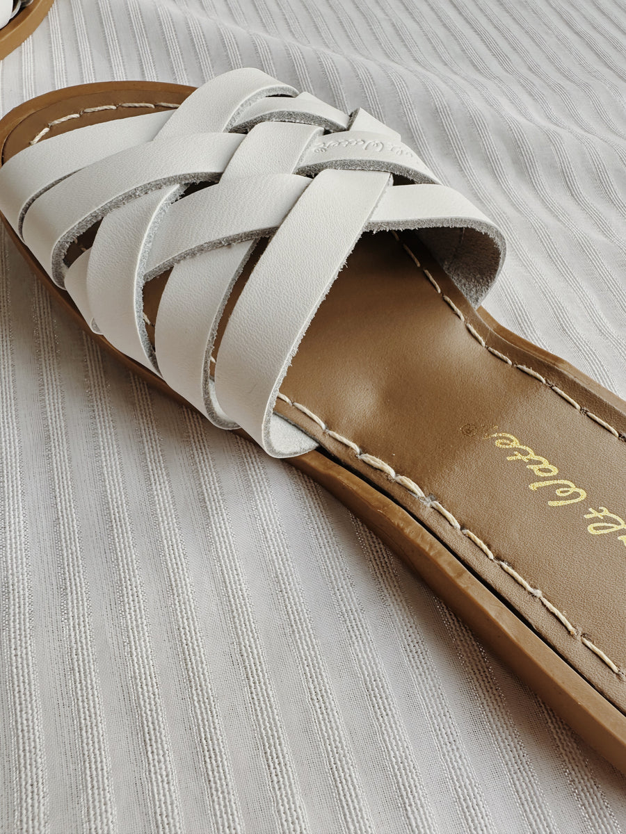 (AS IS) Saltwater Sandals Retro Slides - White SW5/EU37/UK4