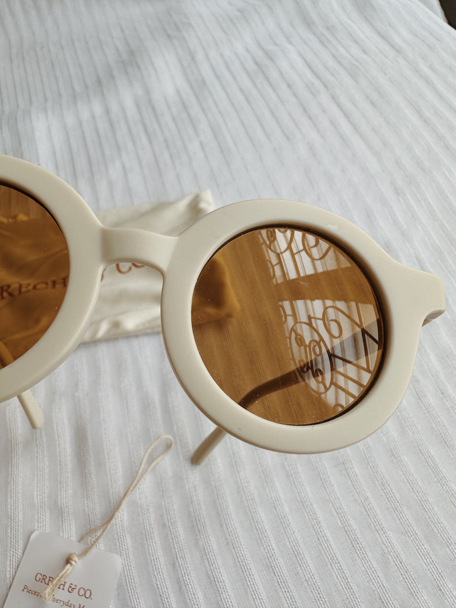 (AS IS) Grech & Co. Original Round Sustainable Sunglasses - Buff