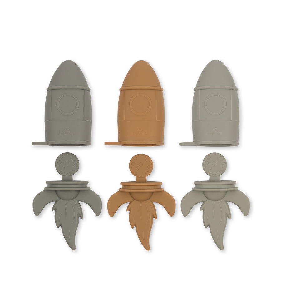 3 Pack Silicone Ice Cream Mold Rocket