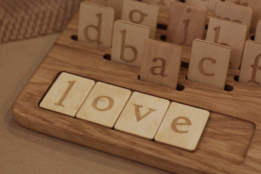 Double-Sided Alphabet Board with Letters