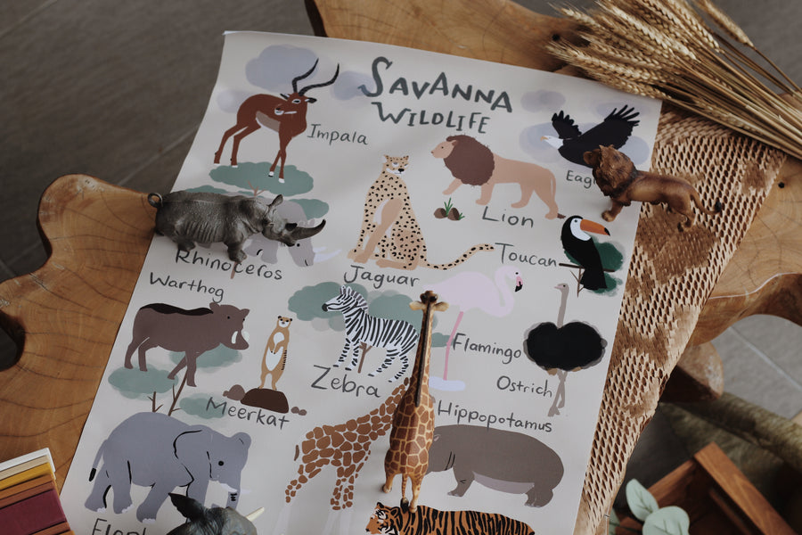 Savanna Wildlife Poster
