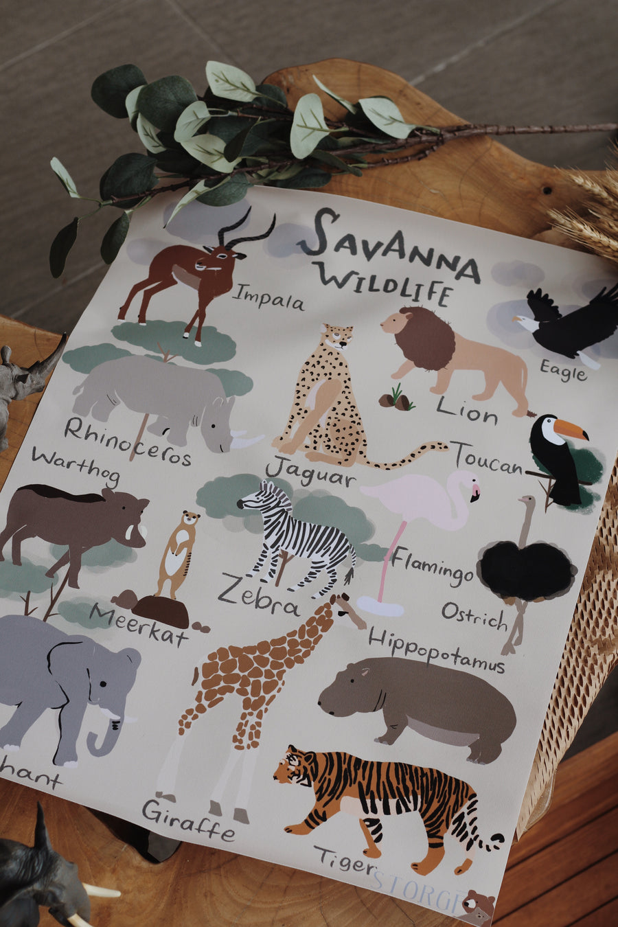 Savanna Wildlife Poster