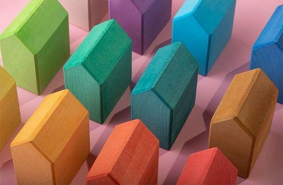 Rainbow House Blocks